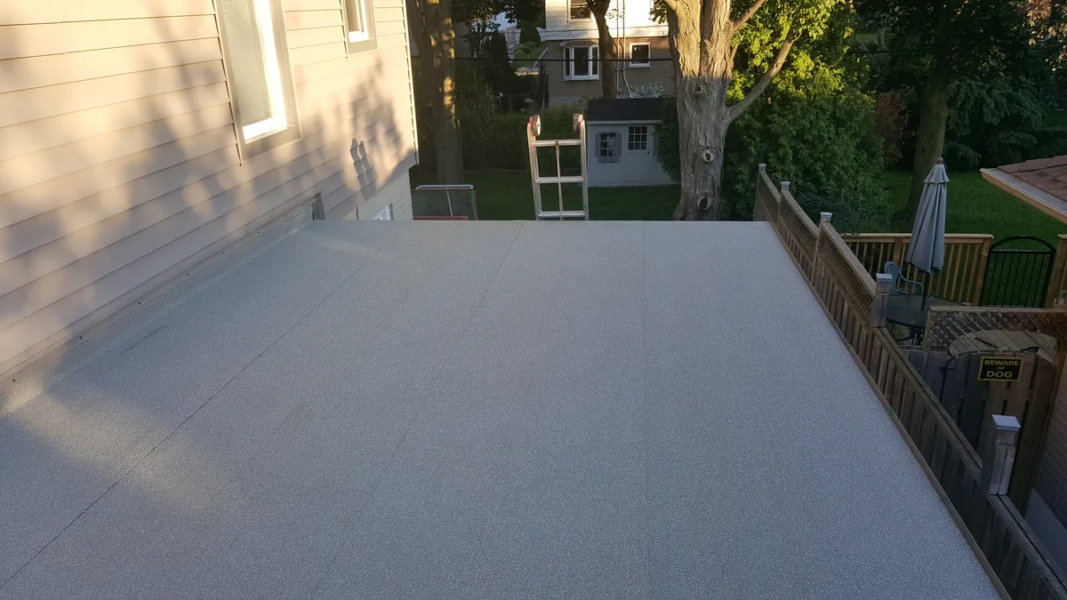 Completed flat roof surface in Markham
