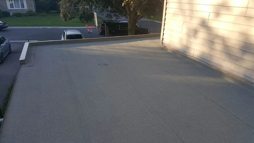Completed flat roof surface in Markham