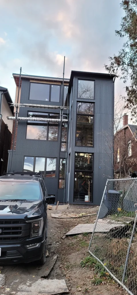 Corrugated metal siding project in Toronto