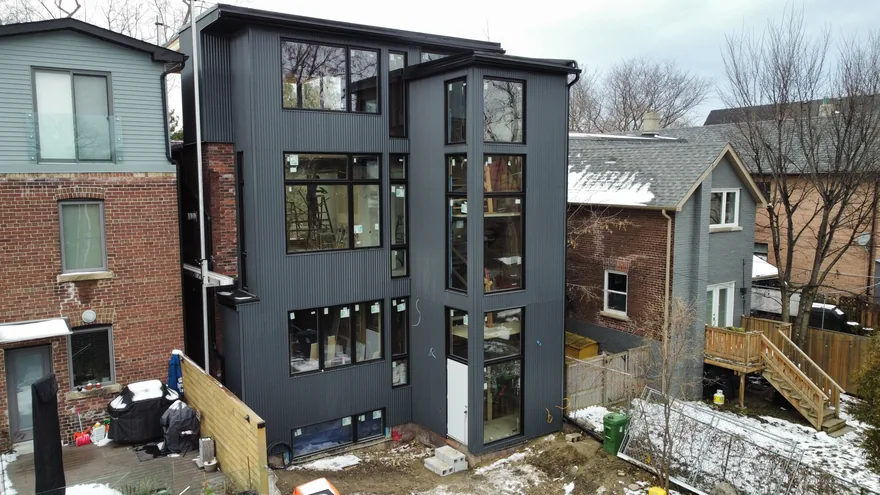 Corrugated metal siding project in Toronto